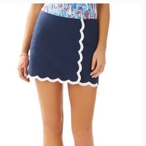Lilly Pulitzer Navy Scalloped Skort